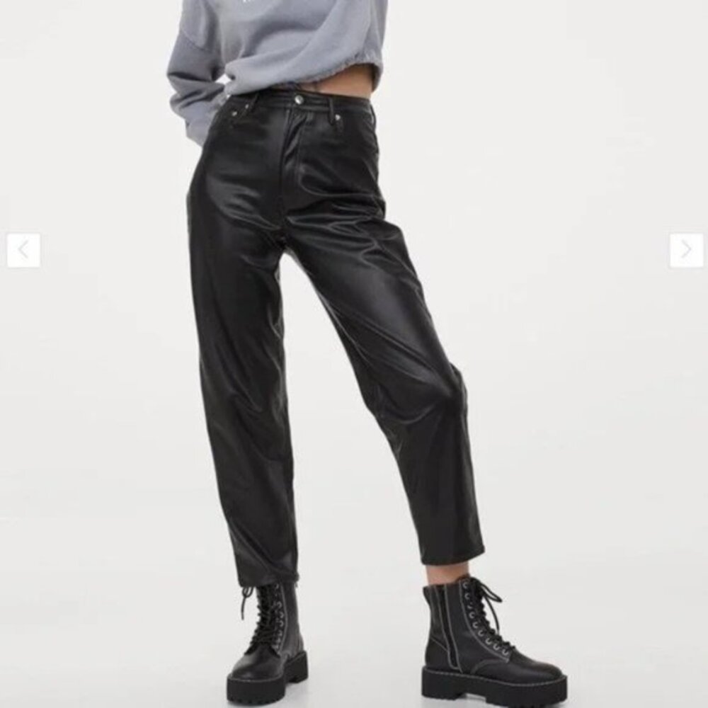 Divided by H.M Faux Leather Black Pants Size 10